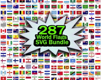 World Flag SVG Bundle: 287 Country Flags (Digital Download)