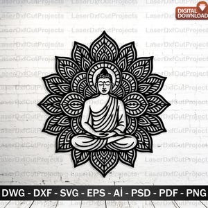Yoga Meditation Wall Art: CNC Laser Cut File (Digital Download)