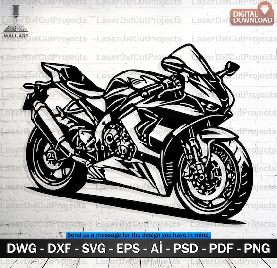 Sportbike Laser Cut File – DXF SVG Vector for CNC, Plasma, Cricut