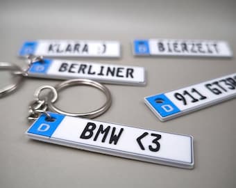 Personalized German License Plate Keychain: Custom Car Tag Keyring