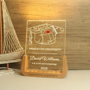 Personalized School Map Night Light, 2025 Graduation Gift, University Map Acrylic Plate, Commemorative Night Light, Graduation Gift Light