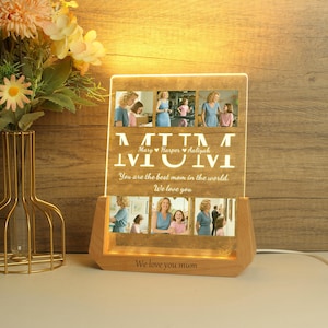 Personalized Photo Collage Night Light, Mother&#39;s Day Gift
