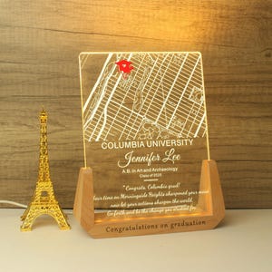 Personalized School Map Graduation Night Light Custom University Map LED Night Light, Unique Gift For Graduates,Graduation Gift For Children