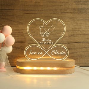 Personalized Name Customization, Couple Night Light, Gift For Lover, Valentine&#39;s Day Gift, Bedroom Light, Anniversary Gift, Birthday Gift