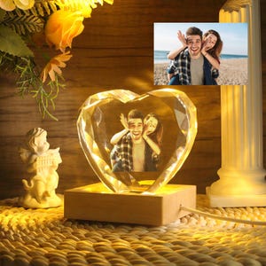 Personalized 3D Photo Crystal Lamp: Custom Portrait Gift
