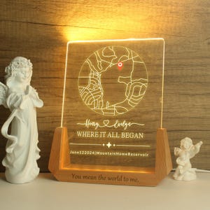 Veilleuse avec nom personnalisé, veilleuse avec carte, cadeau d'anniversaire, lumière de chambre à coucher, cadeau significatif, cadeau pour petit ami ou petite amie