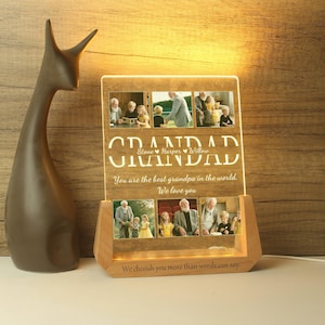Personalized Photo Customized Night Light, Gift Light For Grandpa, Father&#39;s Day Gift Light, Birthday Gift For Dad, Anniversary Gift Light