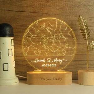 Personalized Star Map Night Light, The Starry Sky On The Day You Were Born, The Day We Met, A Gift Light For Boyfriends And Girlfriends
