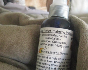 Anxiety, Fears, Settle Down Spray for Pets, Animal Rescue, Aromatherapy, Calming, Sleep Aid, Dogs, Cats