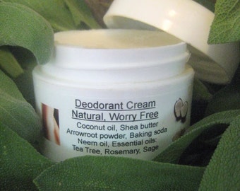 Natural Deodorant, Deodorizing Armpit Cream, Aromatherapy, Shea Butter or Coconut Oil & Shea Butter