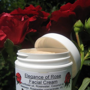 Facial Moisturizing Cream, Elegance of Rose, Day or Night Cream, Sensitive skin, Mature skin, Geranium Essential oil image 5