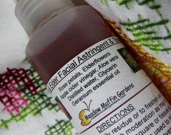 Rose & Elderflower Raw Vinegar Facial Astringent, Toner, Cleanse, Rejuvenate, Balance skin pH