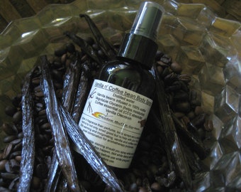 Coffee and Vanilla Bean Body Spray, Uplifting, Warm, Energizing, Aromoatherapy