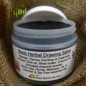 Black Herbal Drawing Salve (Hilla schemer), Smear, Amish Mennonite Community, Splinters, Thorns, Glass shards