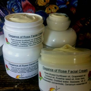 Facial Moisturizing Cream, Elegance of Rose, Day or Night Cream, Sensitive skin, Mature skin, Geranium Essential oil image 2