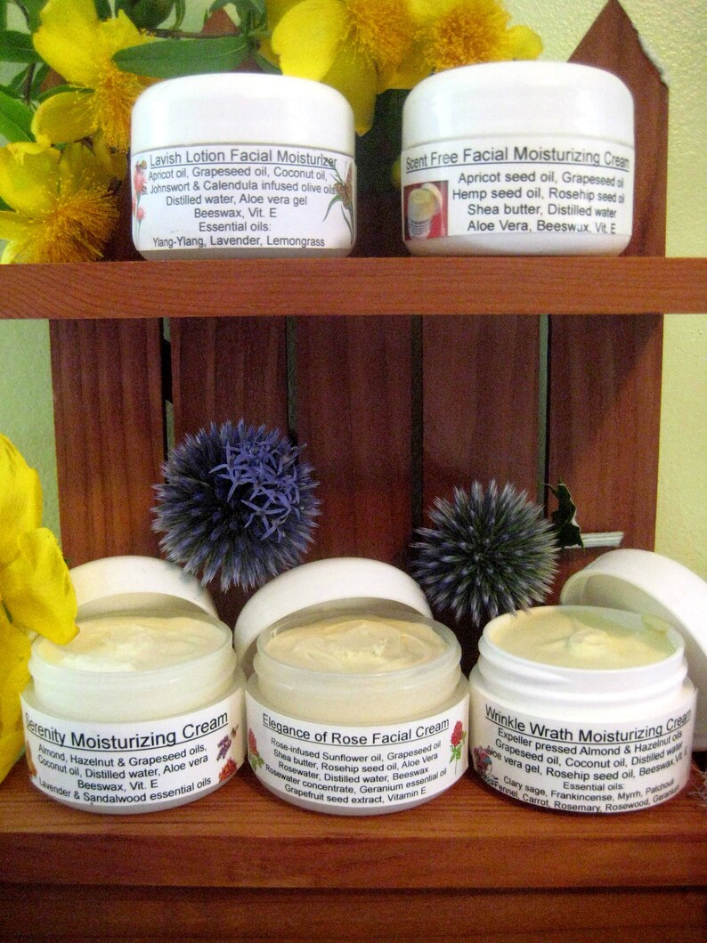Facial Moisturizing Creams Sample Pack 1/2 oz each Variety 5 Etsy