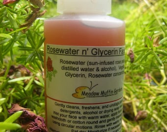 Rosewater and Glycerin Splash, Facial Cleanse, Freshen, Tone, Mist