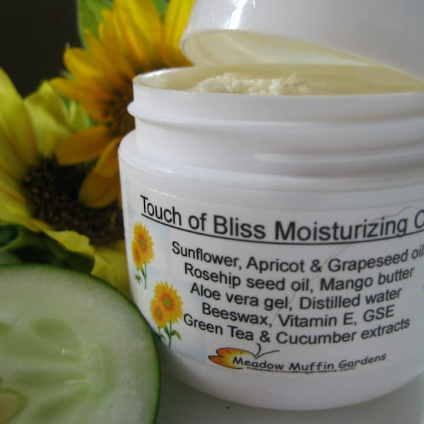 Touch of Bliss Face Cream, Mango butter, Cucumber & Green Tea Extracts, Natural Skin Care, Skin Food