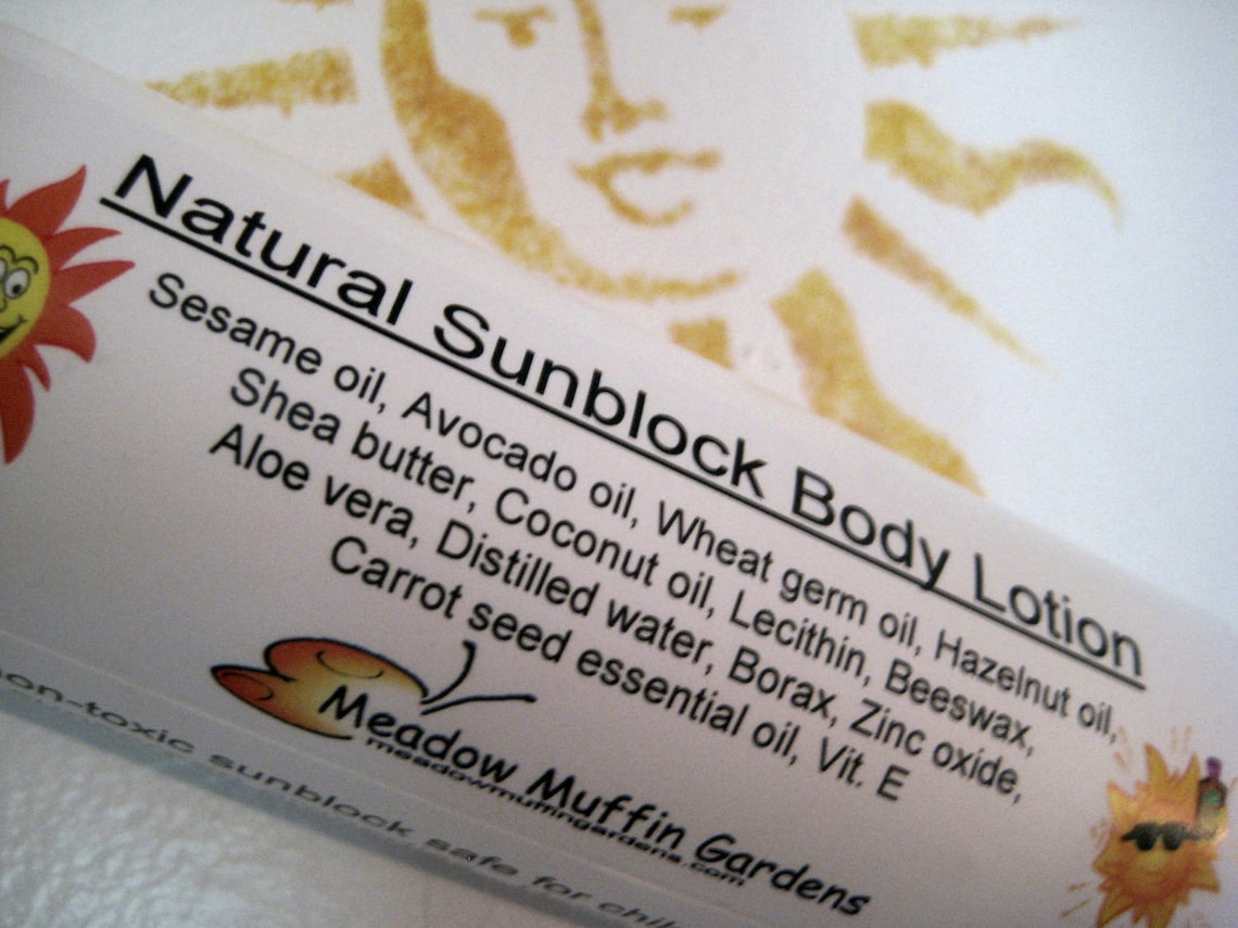 Natural Sunblock Body Lotion Zinc Oxide Protection Child Etsy