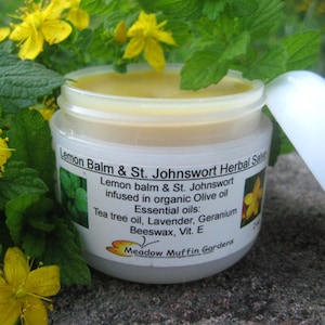Lemon Balm, St. Johnswort Herbal Salve, Balm, Lips, Mouth Care