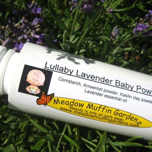 Polvo de lavanda para bebés, niños, adultos, Lullaby Lavender, botella mezcladora de 8 oz o frasco de 8 oz con borla, tú eliges