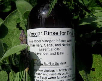 Herbal Vinegar Hair Rinse, Darker Hair, Sage, Rosemary, Nettles