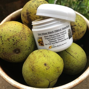 Black Walnut Hull Skin Issues Salve/Balm, Juglans nigra, Coconut oil, Tea Tree and Myrrh essential oils image 5