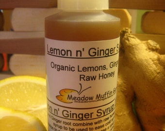 Lemon & Ginger Raw Honey Syrup, Cold Symptoms, Throat, Cough, Tea