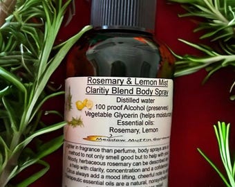 Körperspray, Zitrone und Rosmarin, ätherische Öle, Aromatherapie