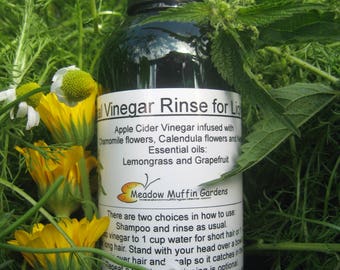 Herbal Vinegar Hair Rinse, Lighter Hair, Chamomile, Nettles, Calendula, Hair Rinse