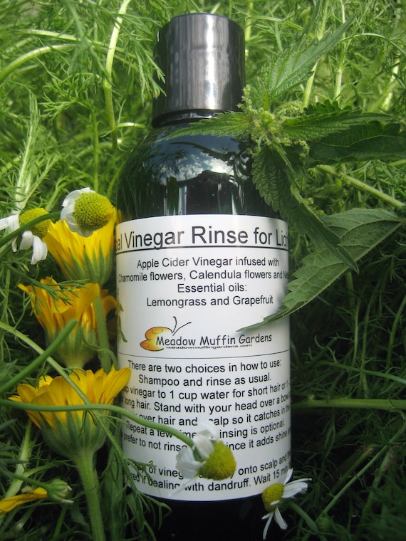 Herbal Vinegar Hair Rinse, Lighter Hair, Chamomile, Nettles, Calendula, Hair Rinse