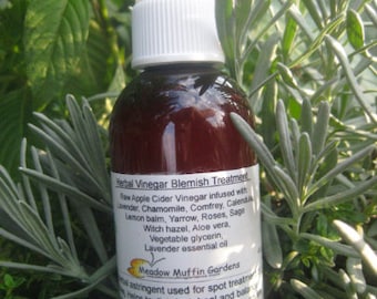 Herbal Raw Vinegar Toner/Astringent, Facial Care, Skin Care, Vinegar Herbs Infusion, Lavender essential oil