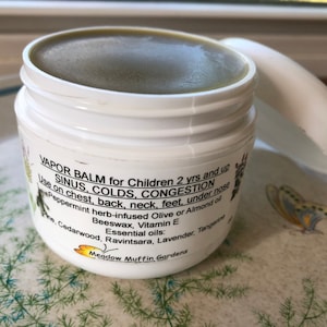 Sinus and Chest Vapor Rub, Peppermint Herb, Aromatherapy, Younger Children