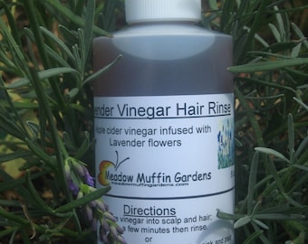 Lavender Vinegar Hair Rinse, All Hair Types, Herbal Hair Rinse for Build Up, Condition, Add Shine, Detangle