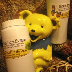 Polvo, Ripple Thru Time Patchouli/Lavender Body Powder, botella mezcladora de 8 oz o frasco de 8 oz con borla