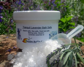 Bath Salts, Relaxing Lavender, optional Eucalyptus or Vetiver essential oils, Aroma Bath, Sea Salts, Therapeutic, Relieve Stress, Sleep Aid