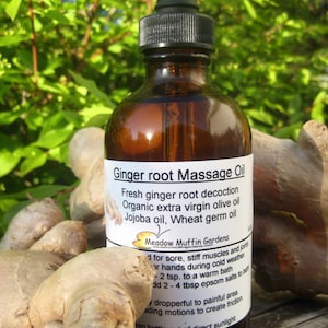 Fresh Ginger Root Massage Oil, Reflexology, Pain, Warming zdjęcie 1