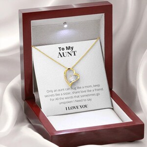 Collier coeur à ma tante - Cadeau significatif d'une nièce ou d'un neveu | Bijoux sentimentaux avec carte pour anniversaire