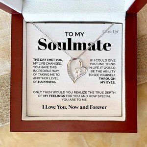 Collar "A mi alma gemela": colgante de amor eterno, regalo para ella, joya romántica con tarjeta con mensaje, regalo para esposa, novia o pareja.
