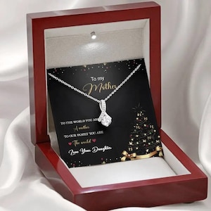 Collana regalo di Natale per la mia mamma - Ciondolo di bellezza seducente con biglietto con messaggio