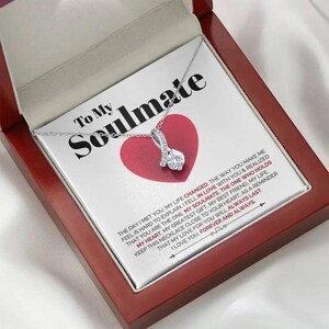 Collar "Para mi alma gemela": un regalo romántico para ella en acero inoxidable con tarjeta con mensaje de amor
