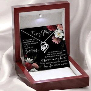 To My Mom Heart-hangerketting – Moederdagcadeau cadeau met kaart met sentimenteel bericht