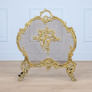 Kaminschirm aus Bronze im Louis XV-Stil