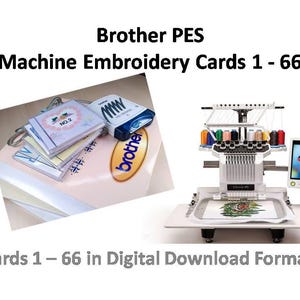Format Brother PES (autres formats disponibles) Motifs de broderie machine Cartes 1 - 66 Collection numérique - Téléchargement instantané dans la bibliothèque