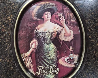 plateaux de service pepsi en métal vintage 1970.