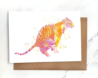 Shitting Tiger | Greeting Card Blank Inside | A7 5x7" Card With Envelope | Sets Optional