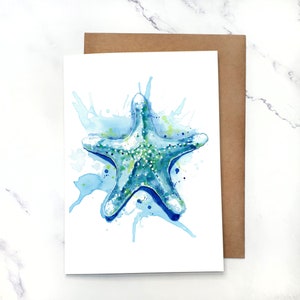 Zeesterrenwateren 2 | Wenskaart blanco binnenin | A7 5x7" kaart met envelop | Sets optioneel