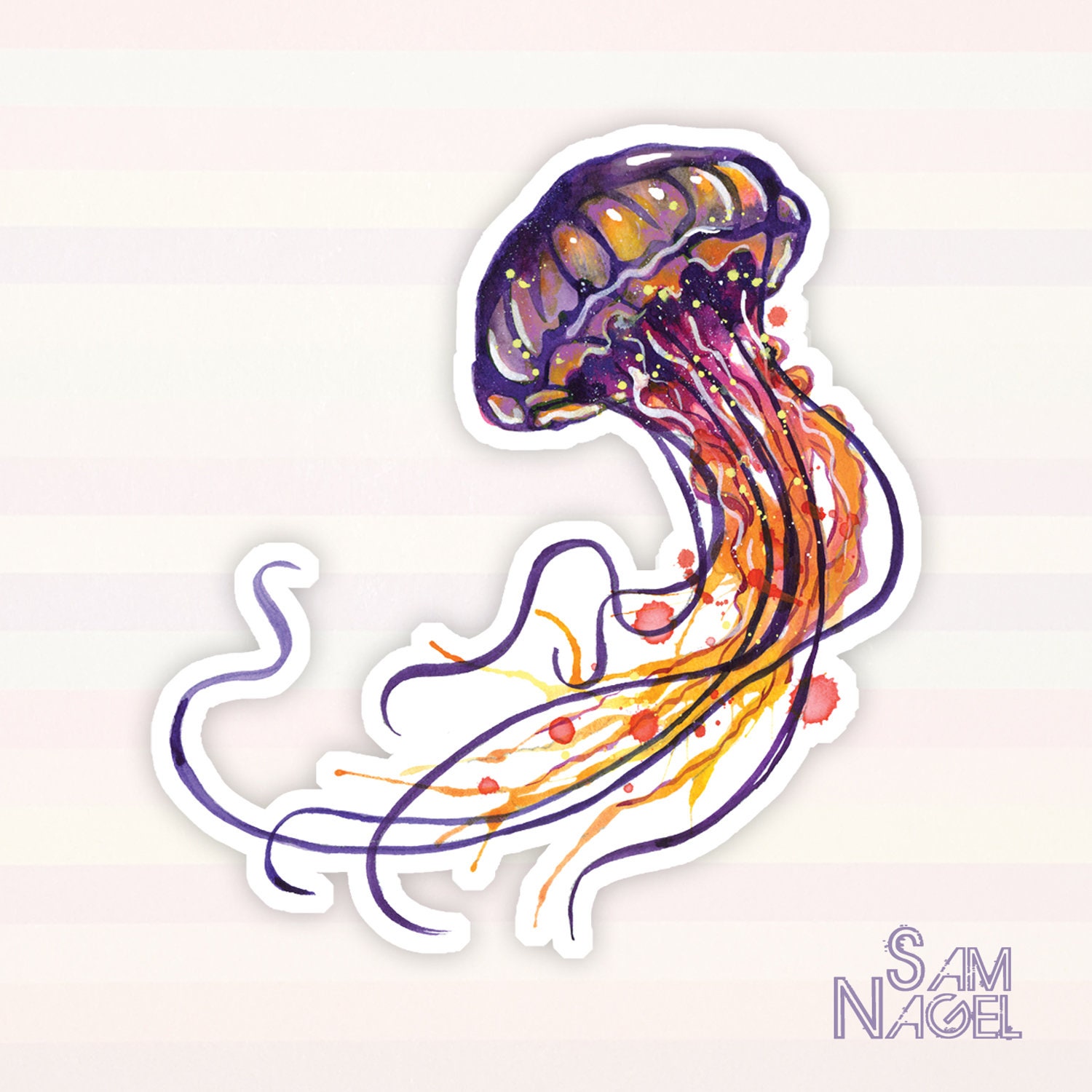 Jellyfish vinyl sticker Etsy