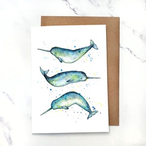 Narwhal Studio/Biglietto d'auguri Vuoto all'interno/A7 5x7" Biglietto con busta/Set opzionali