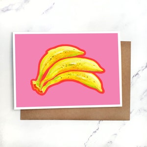 Bananen Delfine | Grußkarte Blank Inside | A7 12x18 cm Karte mit Umschlag | Sets Optional